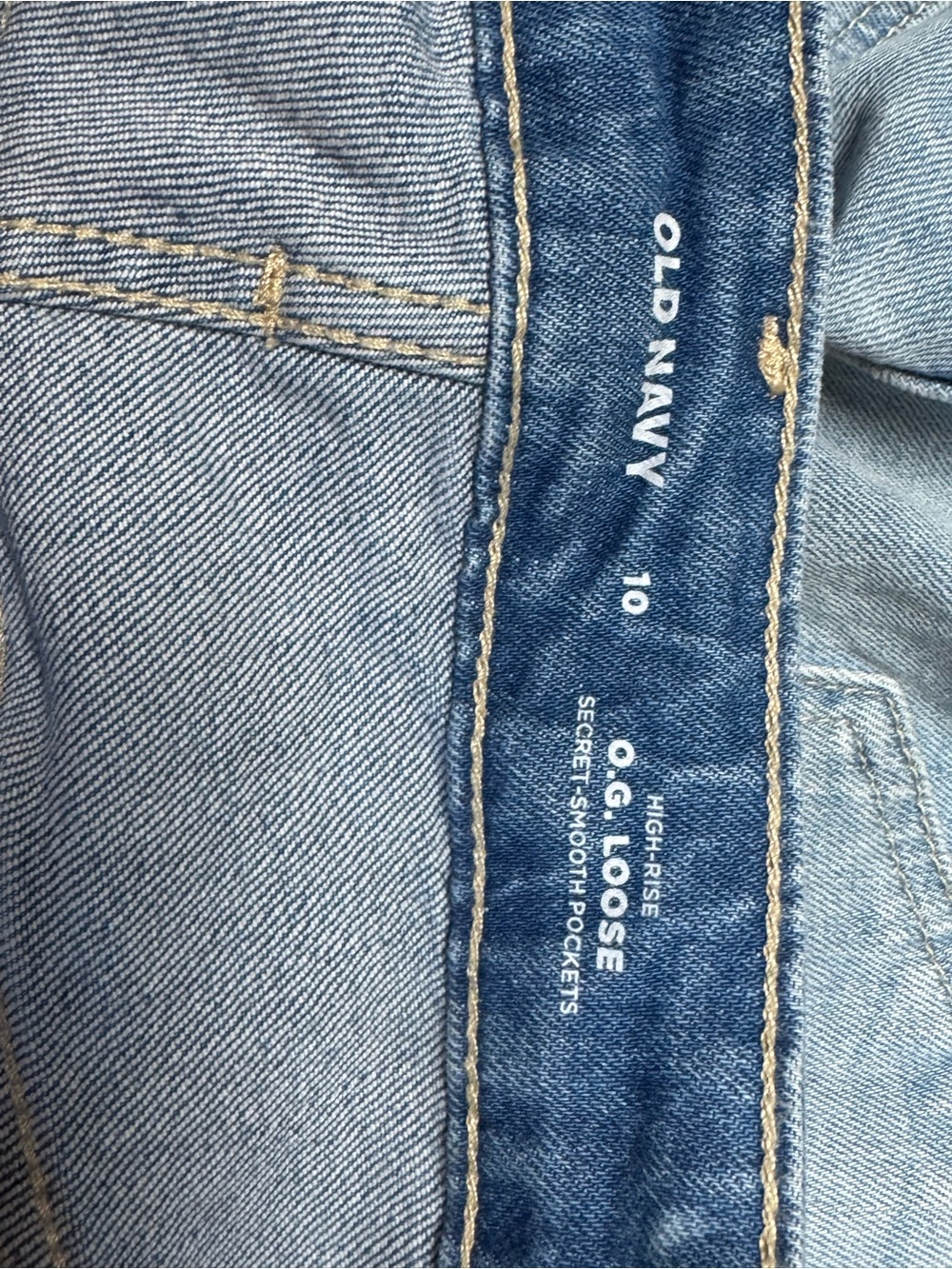 Old Navy High-Waisted O.G. Loose Rhinestone-Embellished Jeans in a light wash - Picture 6 of 9
